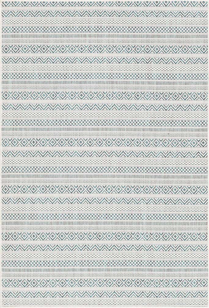 4' x 6' Easy-Clean Striped Indoor / Outdoor Rug