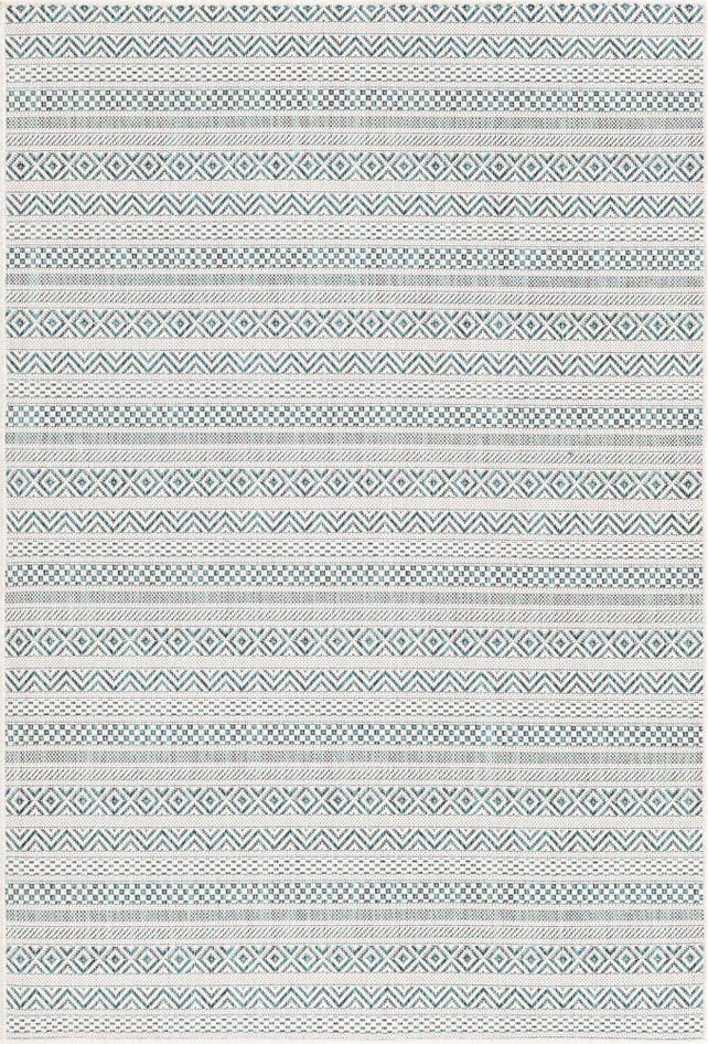 Detail image of 4' x 6' Easy-Clean Striped Indoor / Outdoor Rug
