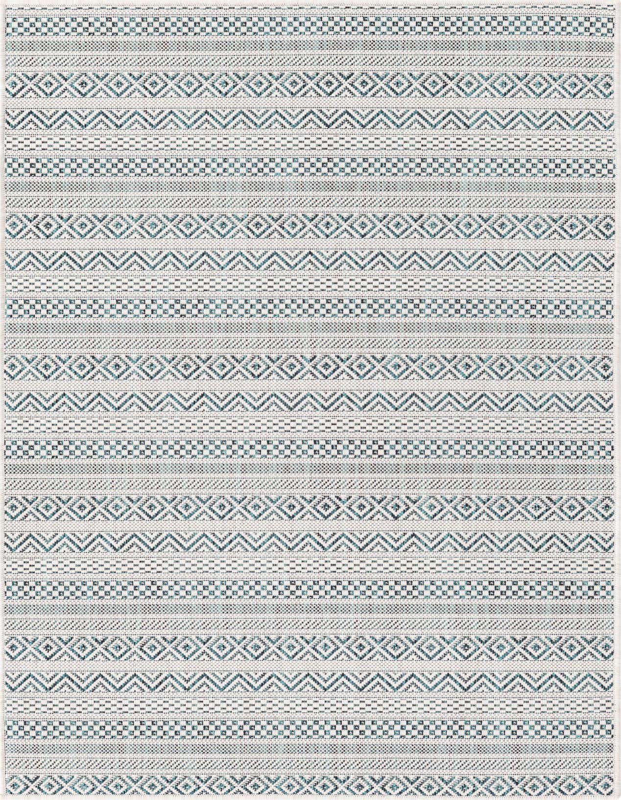 3' x 5' 3 Easy-Clean Striped Indoor / Outdoor Rug