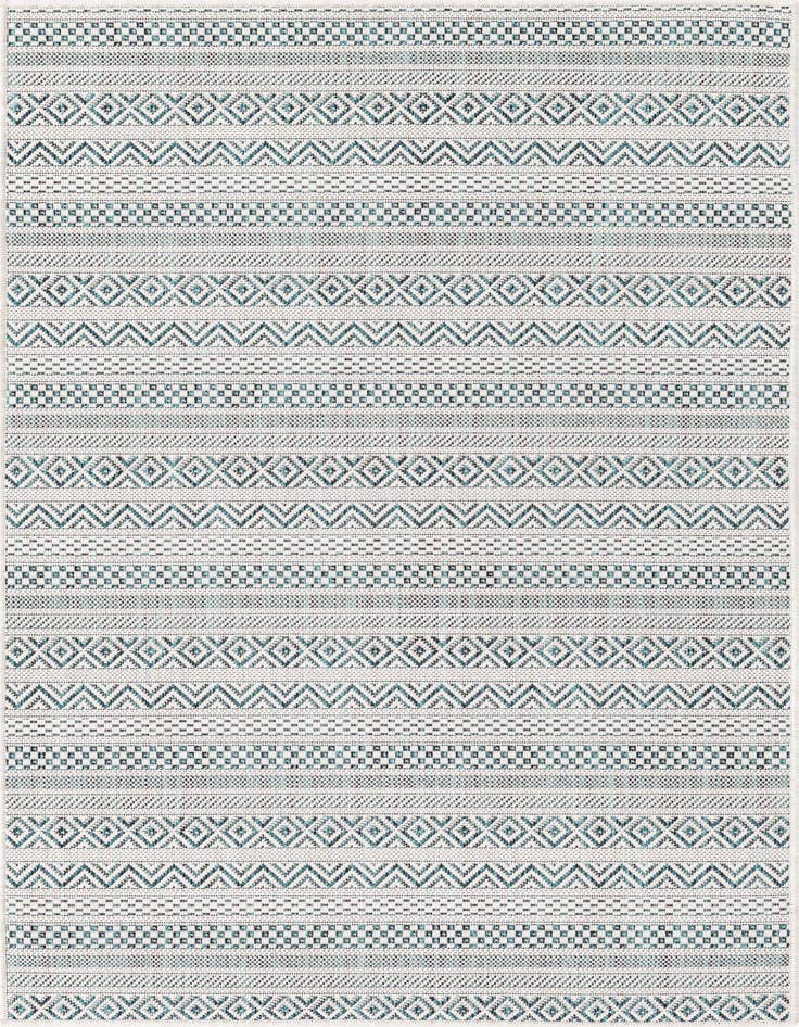 Detail image of 3' x 5' 3 Easy-Clean Striped Indoor / Outdoor Rug