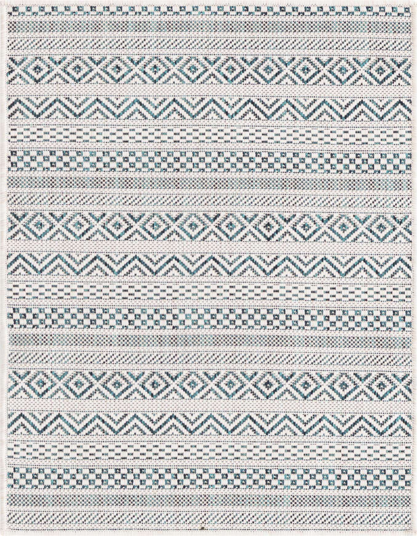 2' x 3' Easy-Clean Striped Indoor / Outdoor Rug