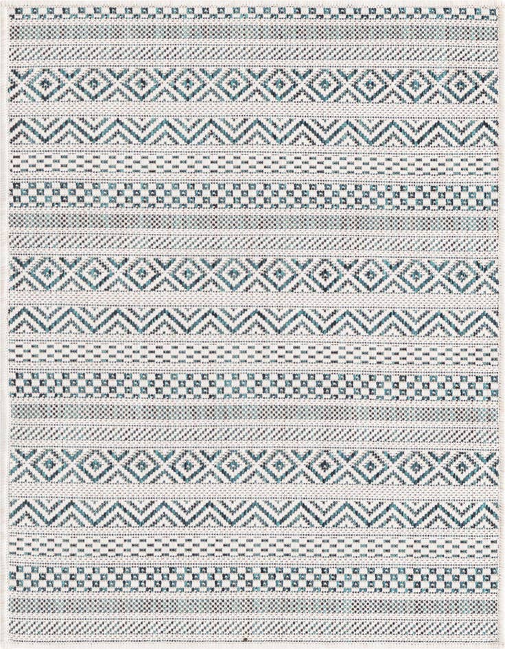 Detail image of 2' x 3' Easy-Clean Striped Indoor / Outdoor Rug