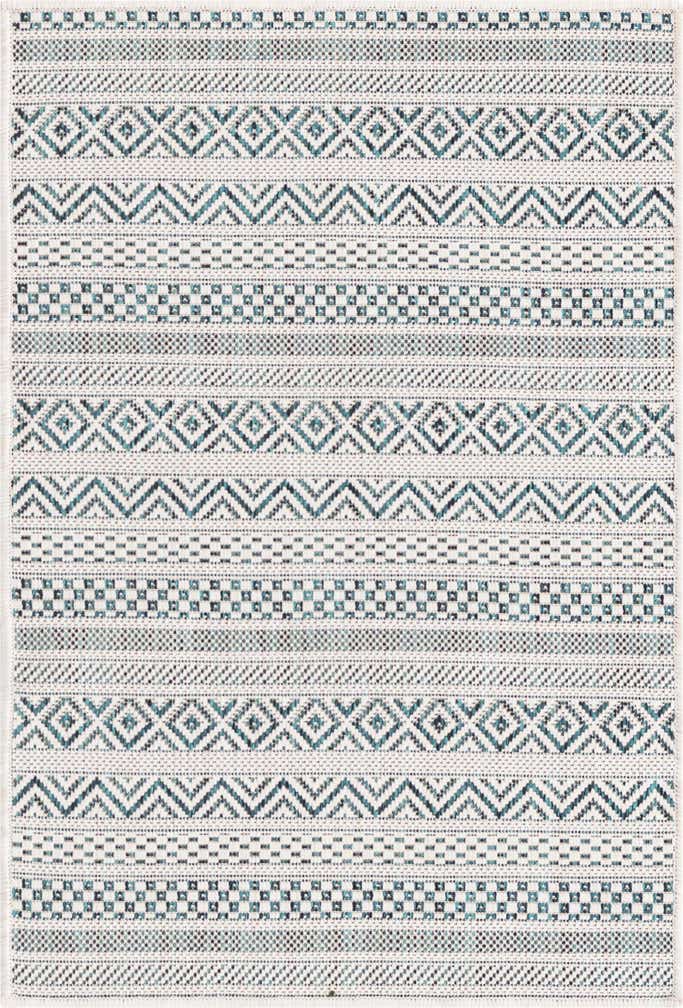 2' x 3' Easy-Clean Striped Indoor / Outdoor Rug
