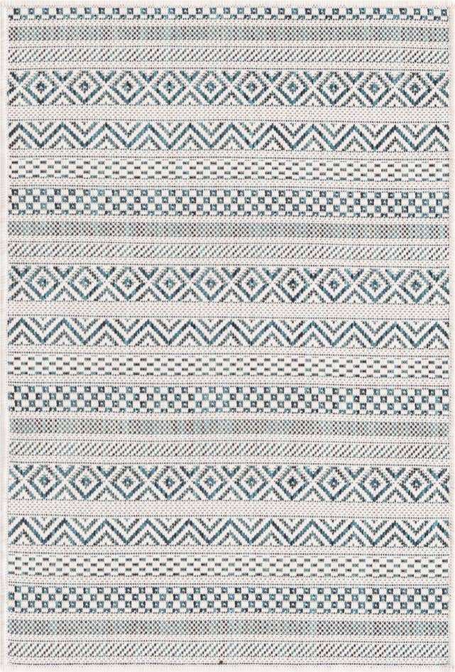 Detail image of 2' x 3' Easy-Clean Striped Indoor / Outdoor Rug