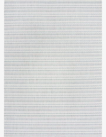 Teal Easy-Clean Striped Indoor / Outdoor Rug