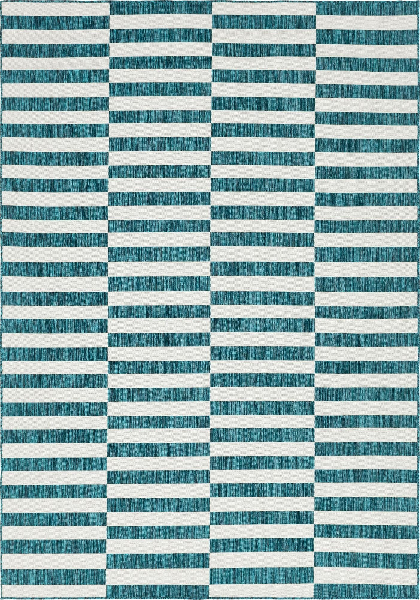 7' 10 x 11'  Washable Striped Indoor / Outdoor Rug