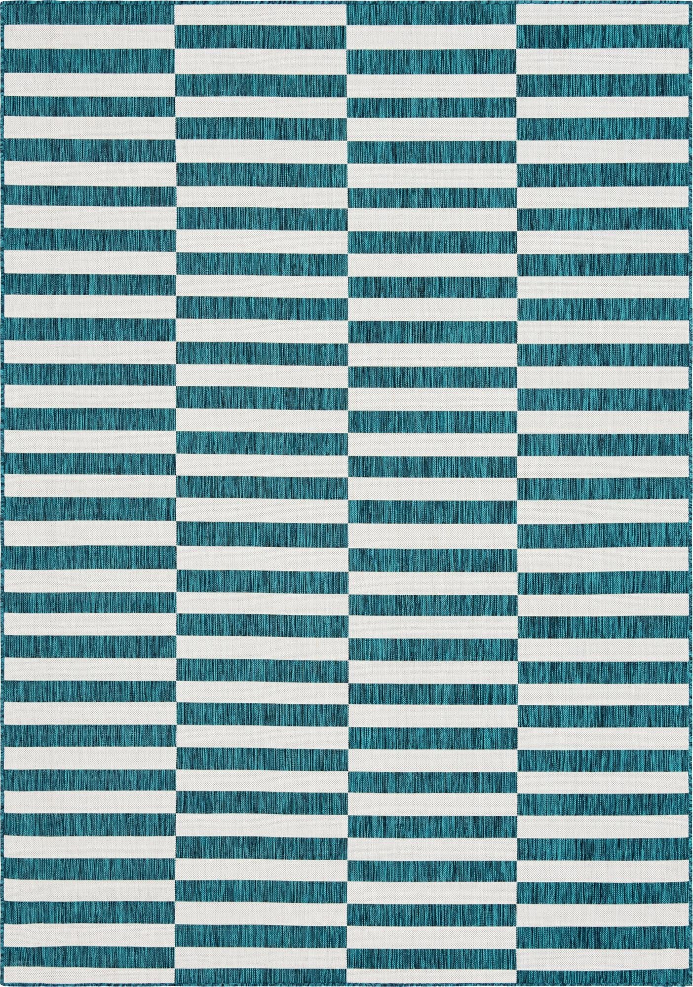 7' x 10'  Washable Striped Indoor / Outdoor Rug