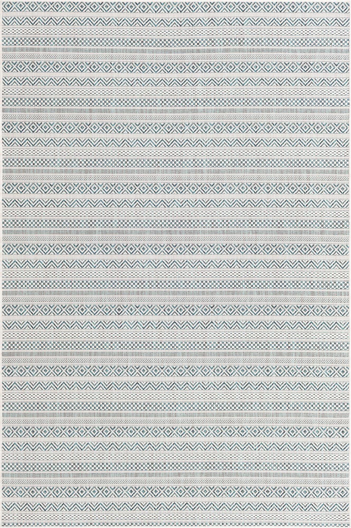 Primary image 5' 3 x 8'  Washable Striped Indoor / Outdoor Rug