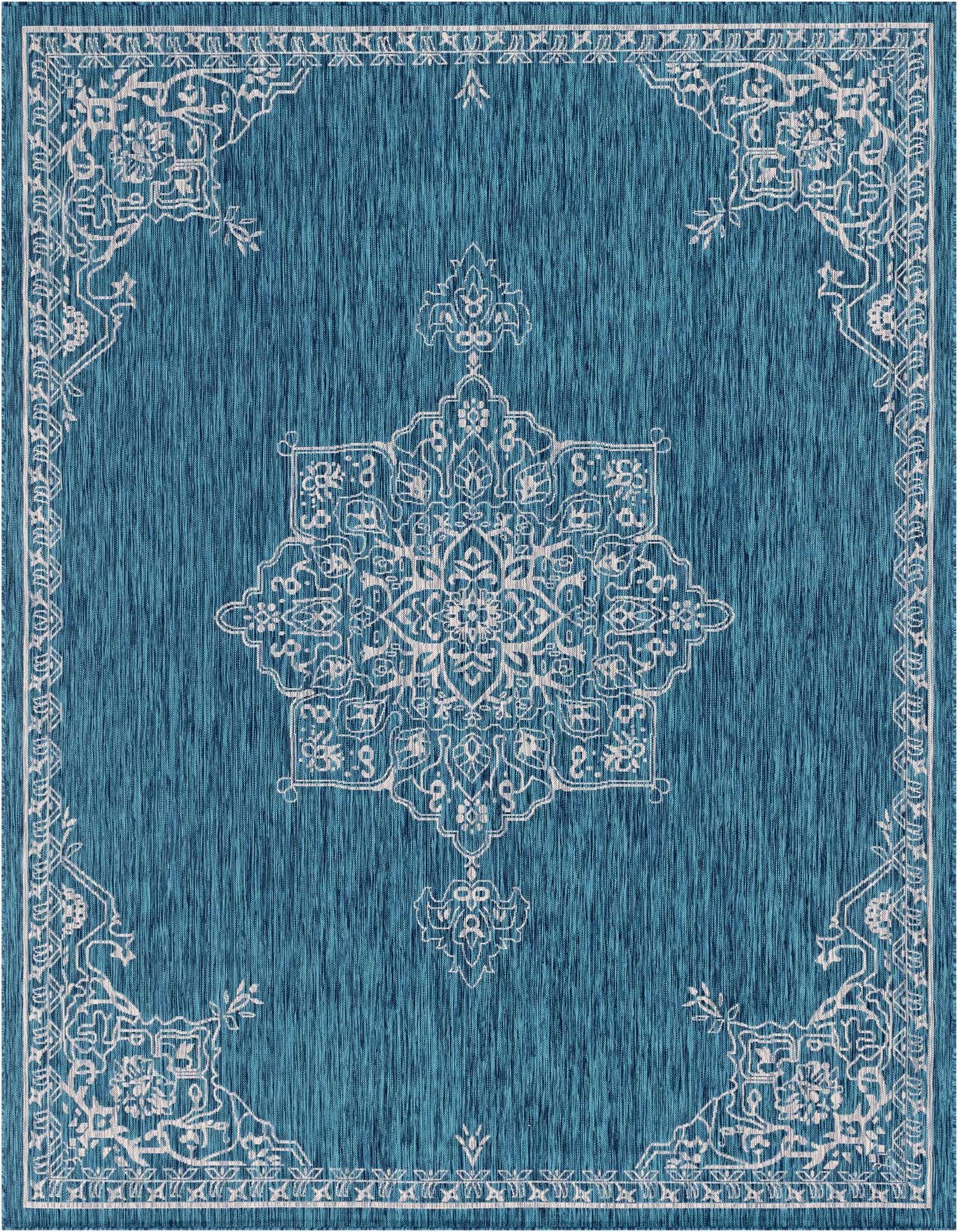 9' x 12' Easy-Clean Traditional Indoor / Outdoor Rug