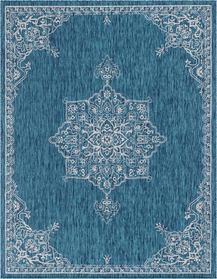 Detail image of 9' x 12' Easy-Clean Traditional Indoor / Outdoor Rug