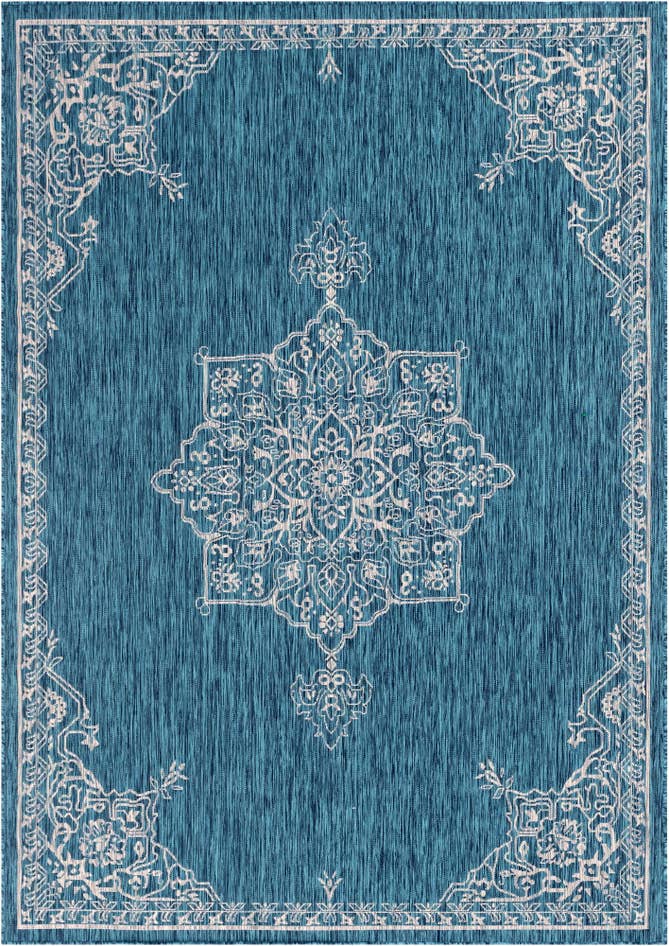 Detail image of 7' 10 x 11' Easy-Clean Traditional Indoor / Outdoor Rug