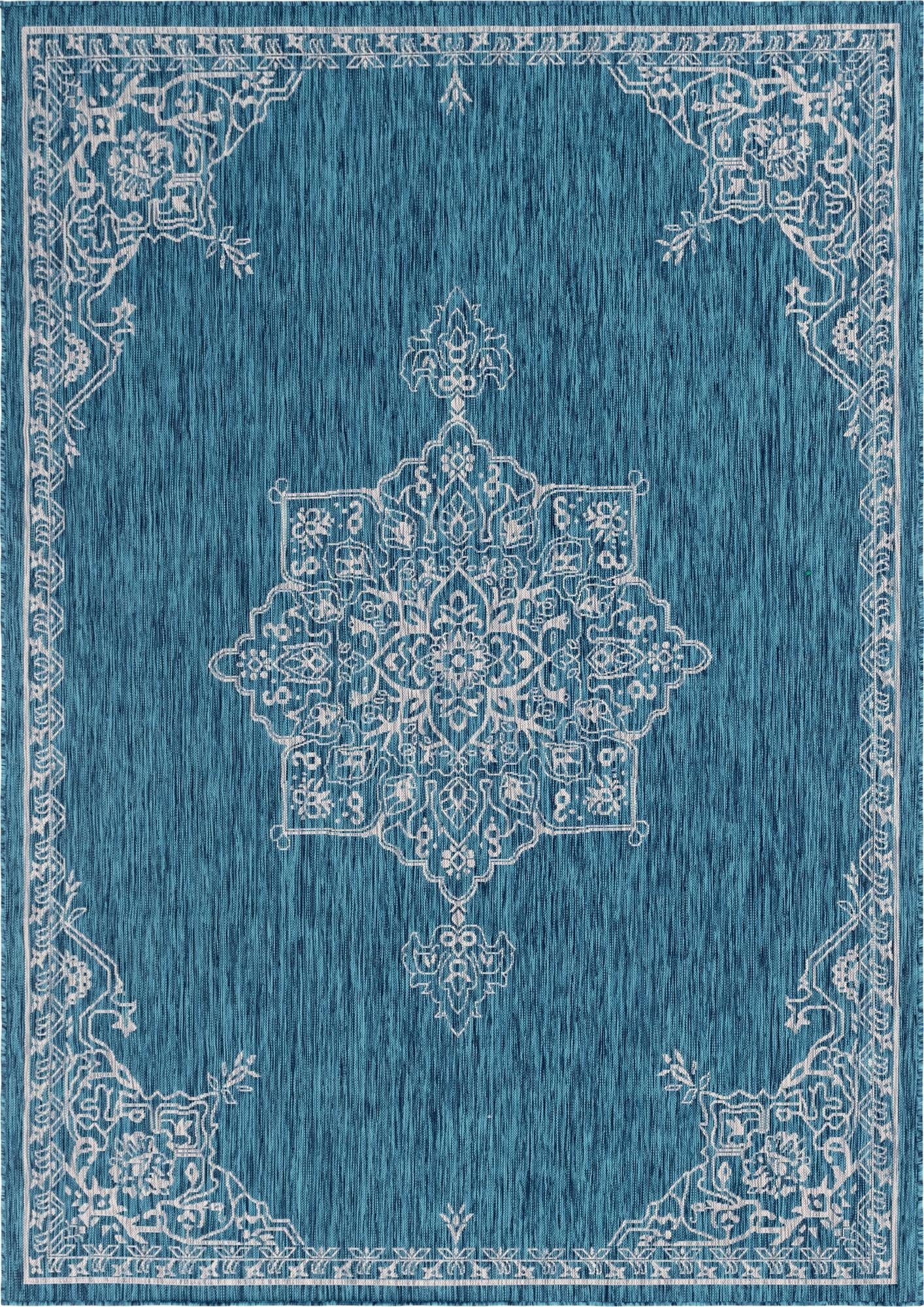 7' 10 x 11'  Washable Traditional Indoor / Outdoor Rug