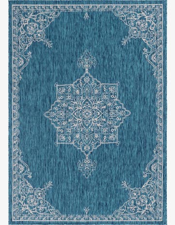 7' 10 x 11' Easy-Clean Traditional Indoor / Outdoor Rug