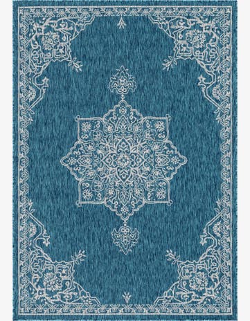 6' x 9' Easy-Clean Traditional Indoor / Outdoor Rug