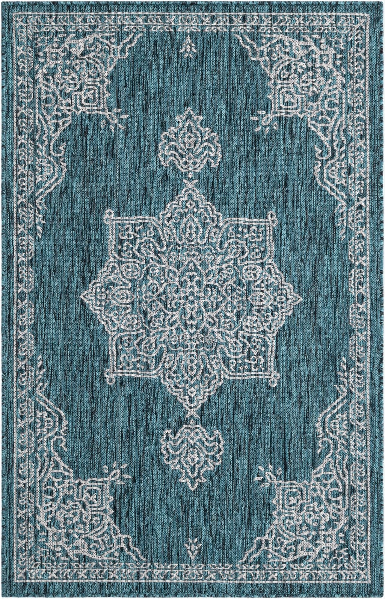 3' x 5' 3  Washable Traditional Indoor / Outdoor Rug