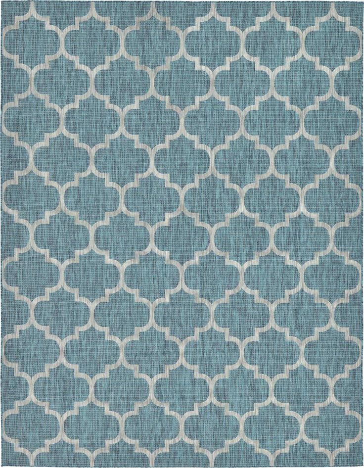 Detail image of 7' 10 x 11' Easy-Clean Trellis Indoor / Outdoor Rug