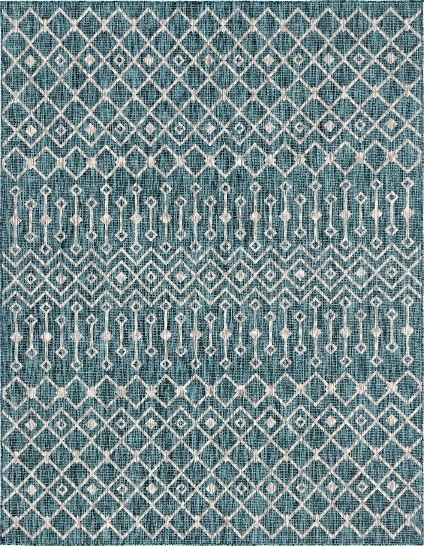 7' 10 x 11' Easy-Clean Trellis Indoor / Outdoor Rug