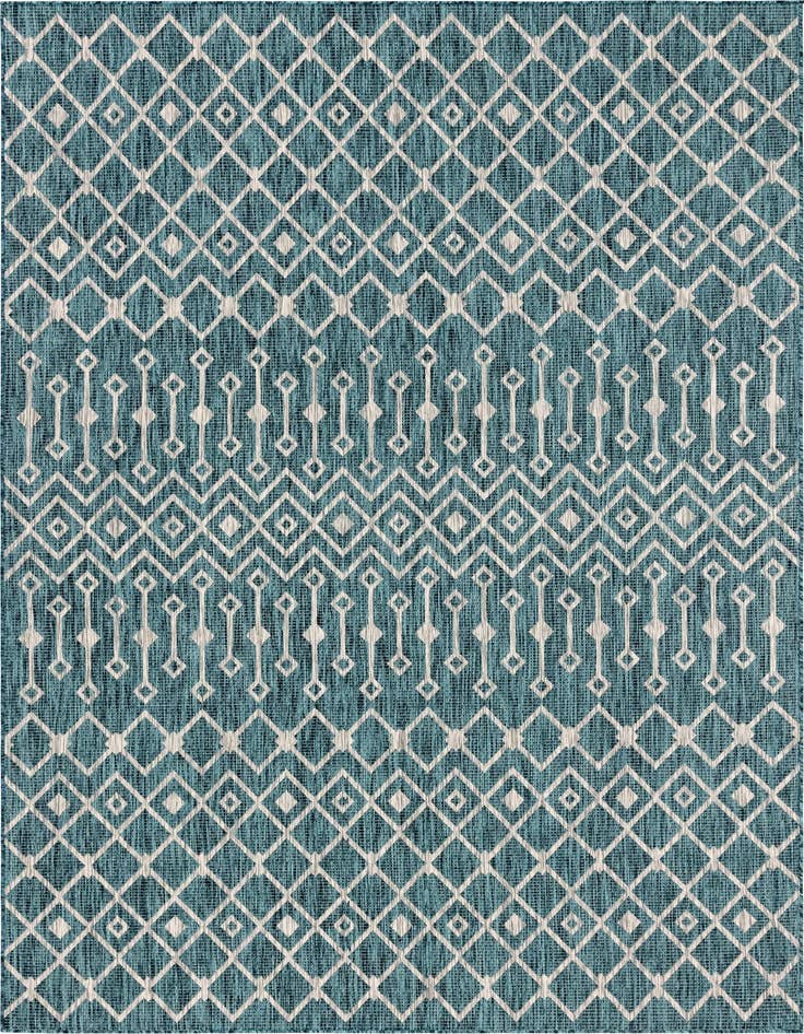 Detail image of 7' 10 x 11' Easy-Clean Trellis Indoor / Outdoor Rug