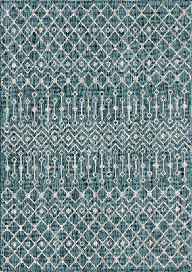 Detail image of 7' 10 x 11' Easy-Clean Trellis Indoor / Outdoor Rug
