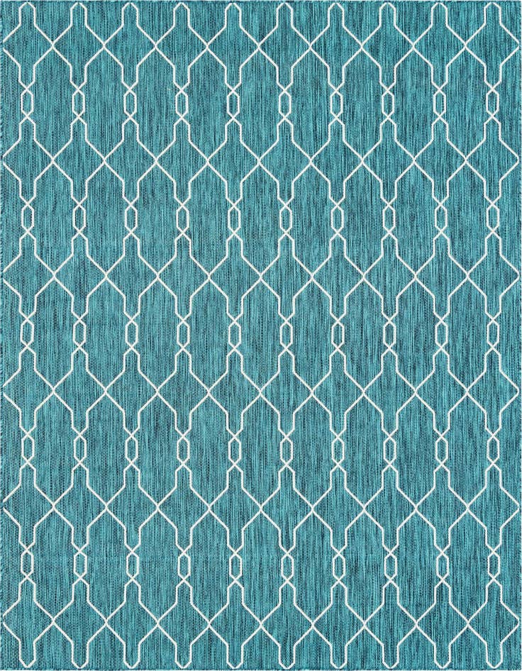 Detail image of 7' 10 x 11' Easy-Clean Trellis Indoor / Outdoor Rug
