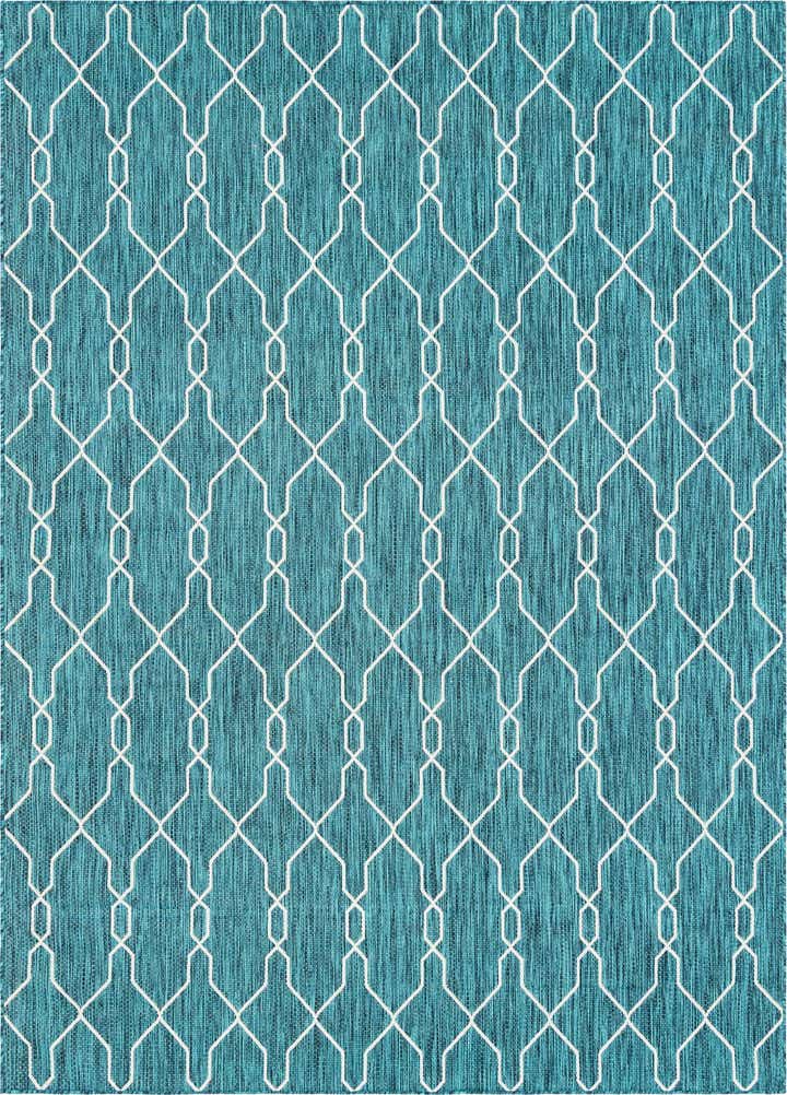 7' 10 x 11' Easy-Clean Trellis Indoor / Outdoor Rug