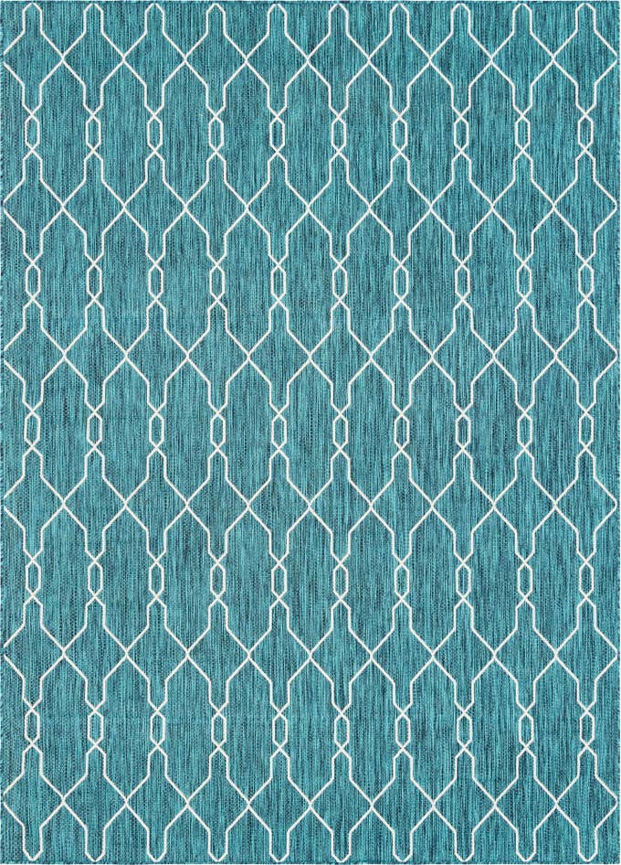 Detail image of 7' 10 x 11' Easy-Clean Trellis Indoor / Outdoor Rug