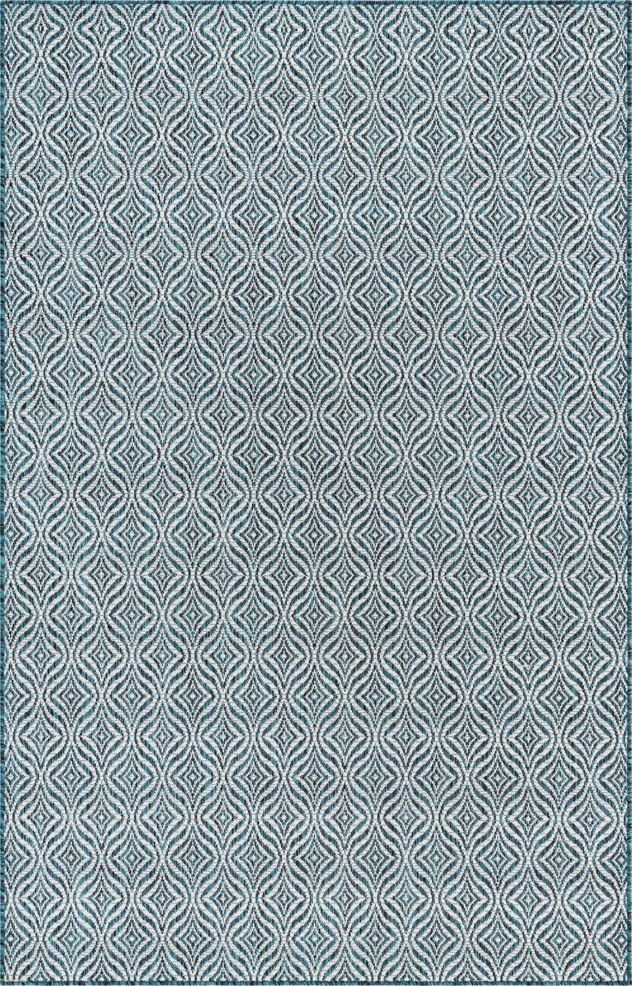 5' 3 x 8' Easy-Clean Trellis Indoor / Outdoor Rug