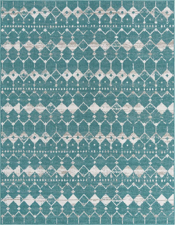 Detail image of 7' 10 x 10' Easy-Clean Trellis Indoor / Outdoor Rug