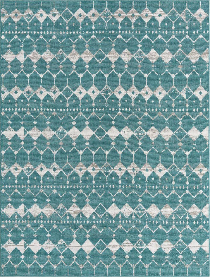 Detail image of 7' 10 x 10' Easy-Clean Trellis Indoor / Outdoor Rug