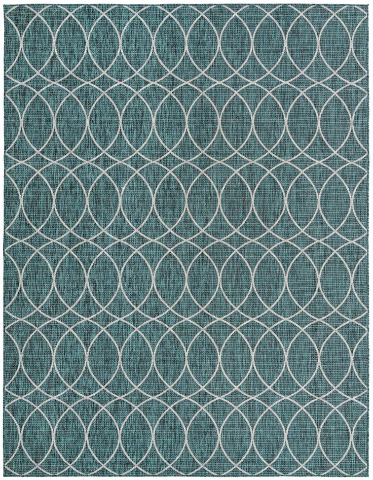 Detail image of 7' 10 x 11' Easy-Clean Trellis Indoor / Outdoor Rug