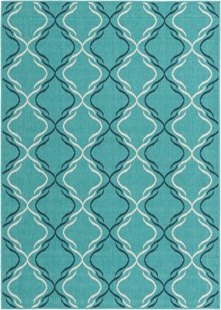 5' 3 x 8' Easy-Clean Trellis Indoor / Outdoor Rug