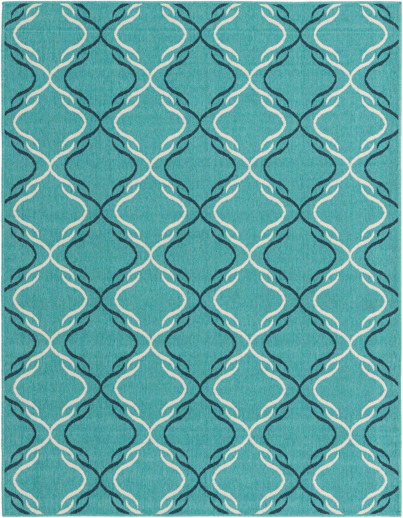 5' 3 x 8' Easy-Clean Trellis Indoor / Outdoor Rug