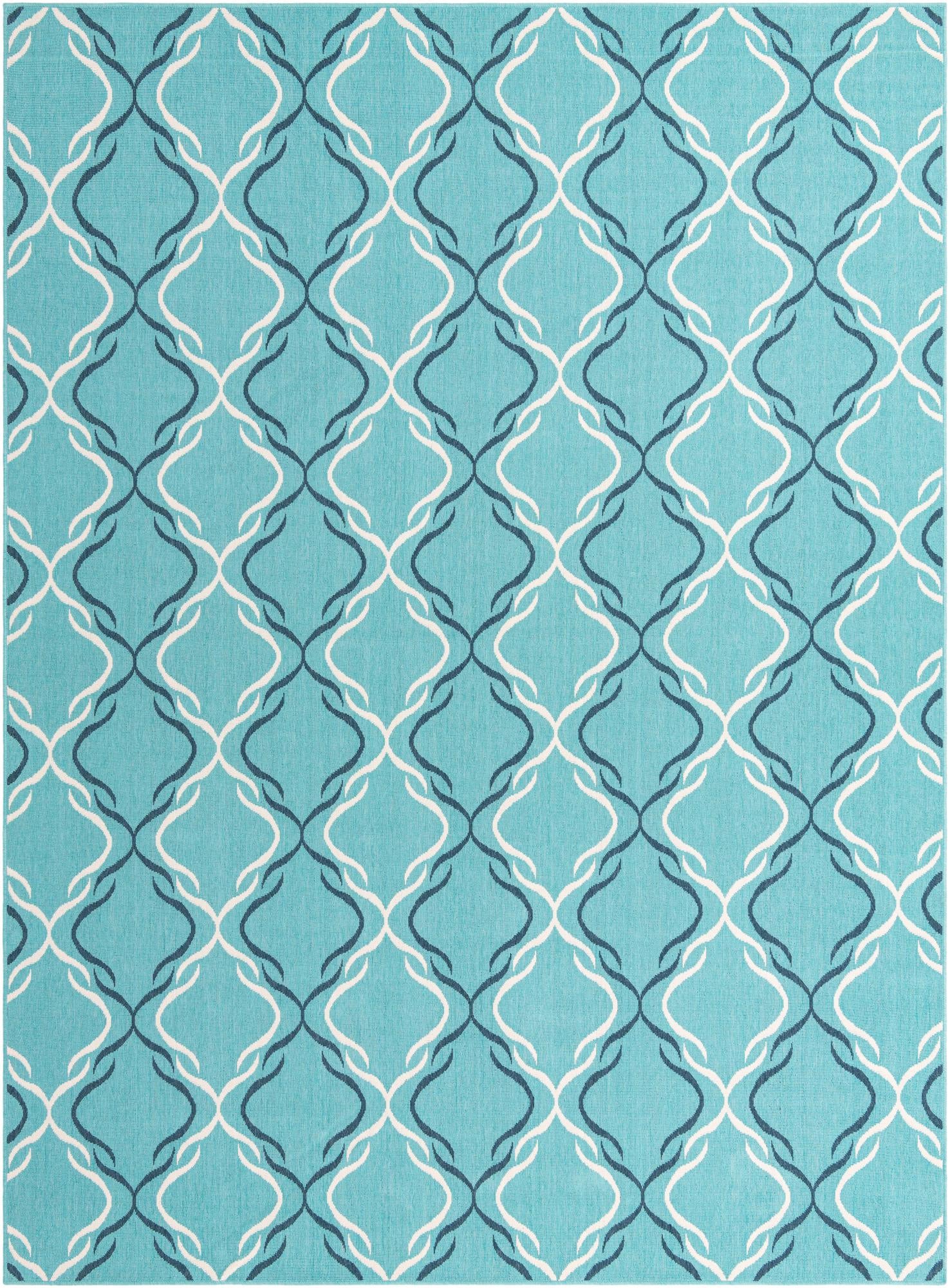 9' x 12' Easy-Clean Trellis Indoor / Outdoor Rug