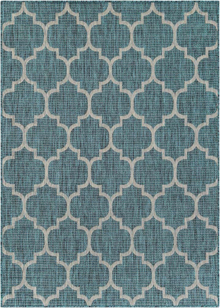 5' 3 x 7' Easy-Clean Trellis Indoor / Outdoor Rug