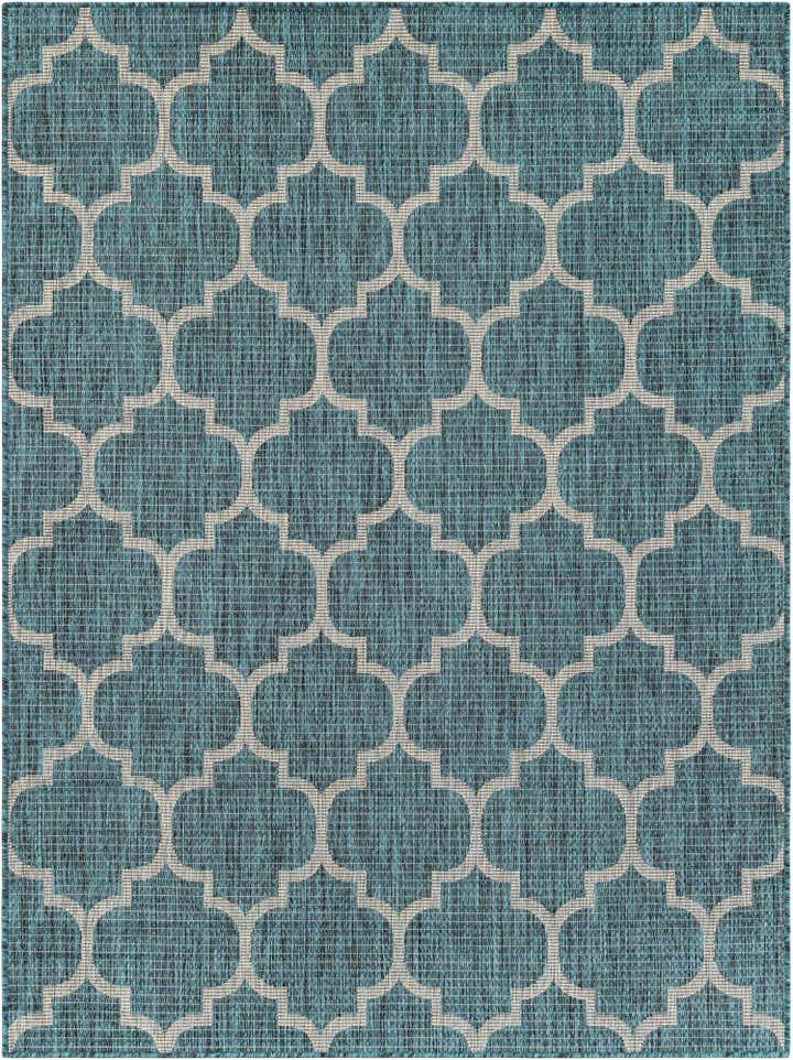 5' 3 x 7' Easy-Clean Trellis Indoor / Outdoor Rug
