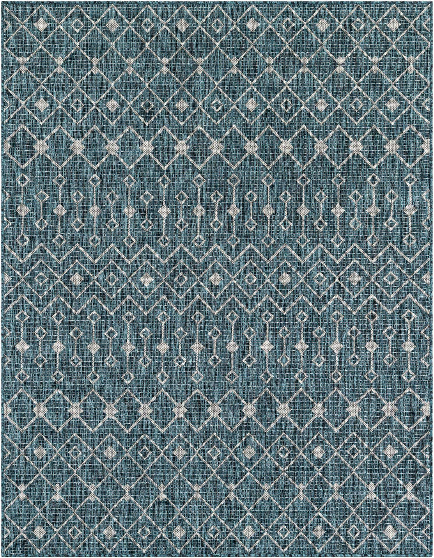 5' 3 x 7' Easy-Clean Trellis Indoor / Outdoor Rug