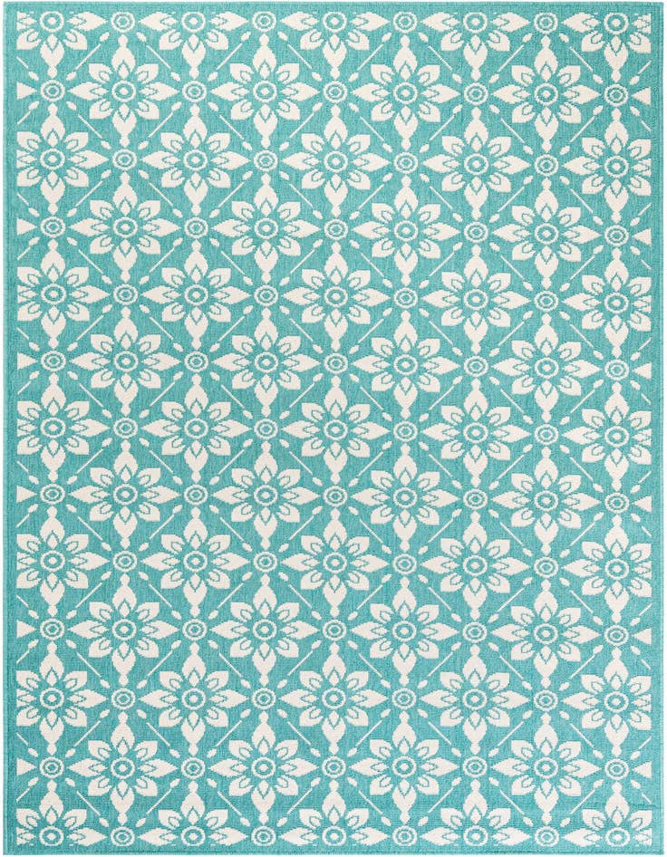 Detail image of 5' x 8' Easy-Clean Trellis Indoor / Outdoor Rug