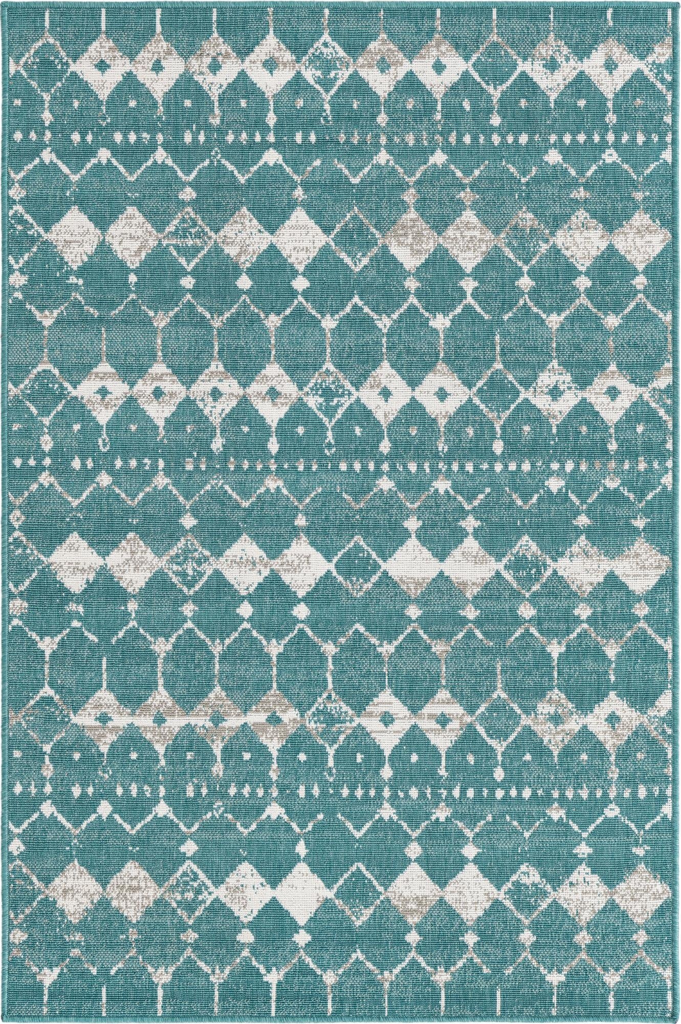 4' x 6'  Washable Trellis Indoor / Outdoor Rug