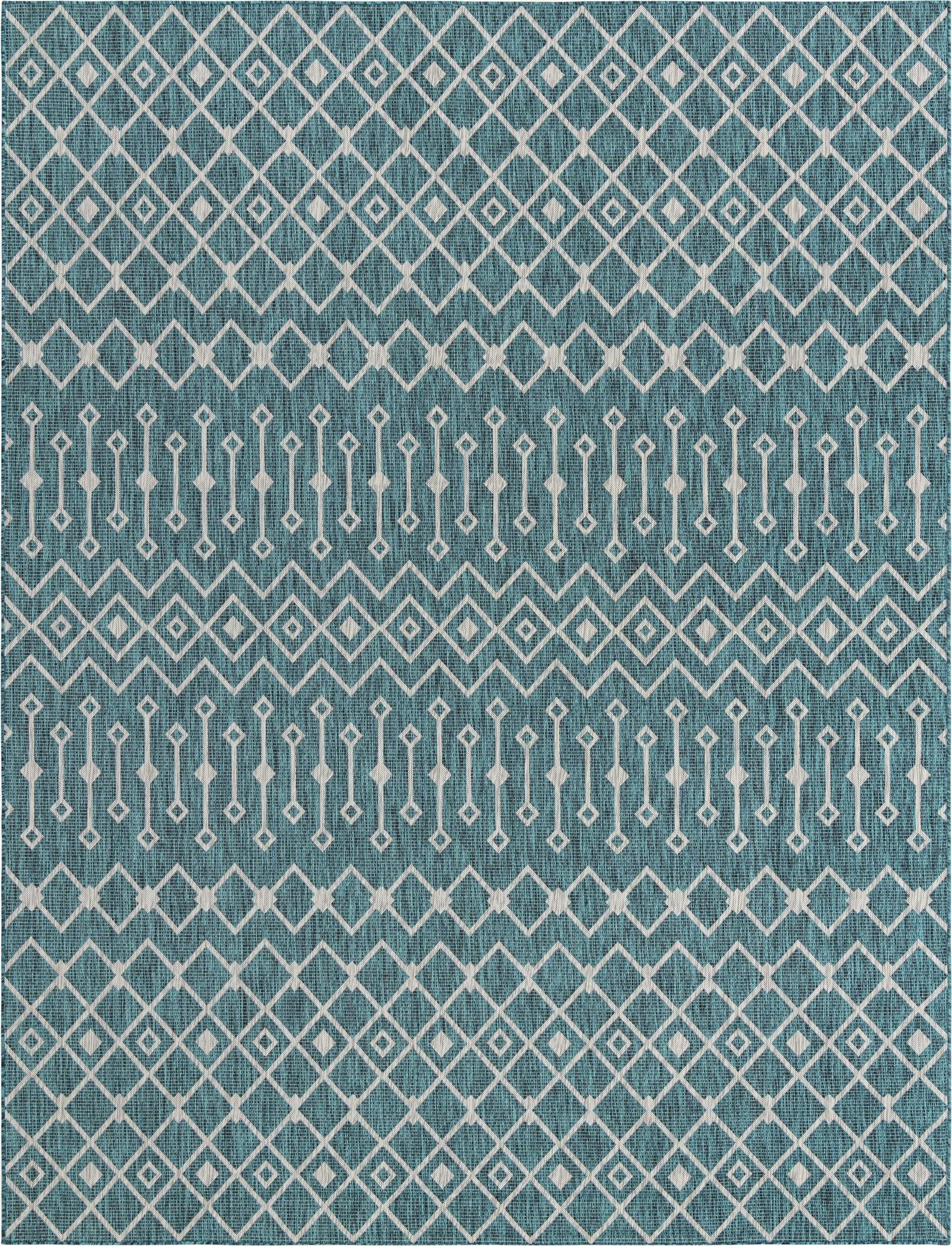 Primary image 10' x 13'  Washable Trellis Indoor / Outdoor Rug