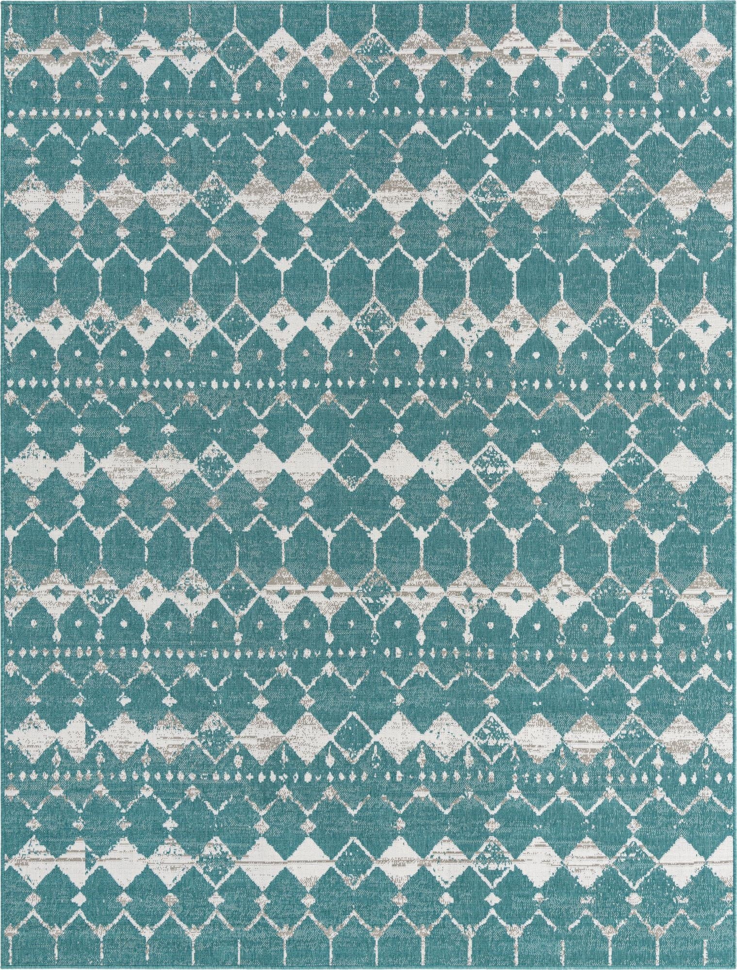 Primary image 7' 10 x 10'  Washable Trellis Indoor / Outdoor Rug