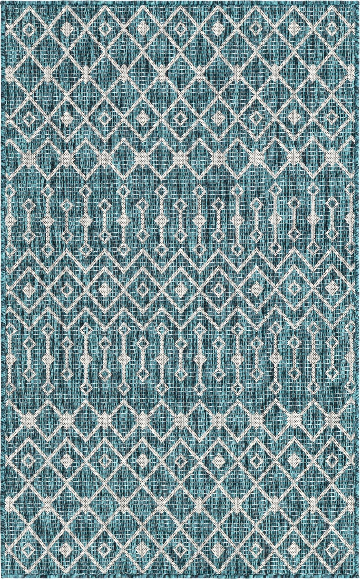 Primary image 3' x 5' 3  Washable Trellis Indoor / Outdoor Rug