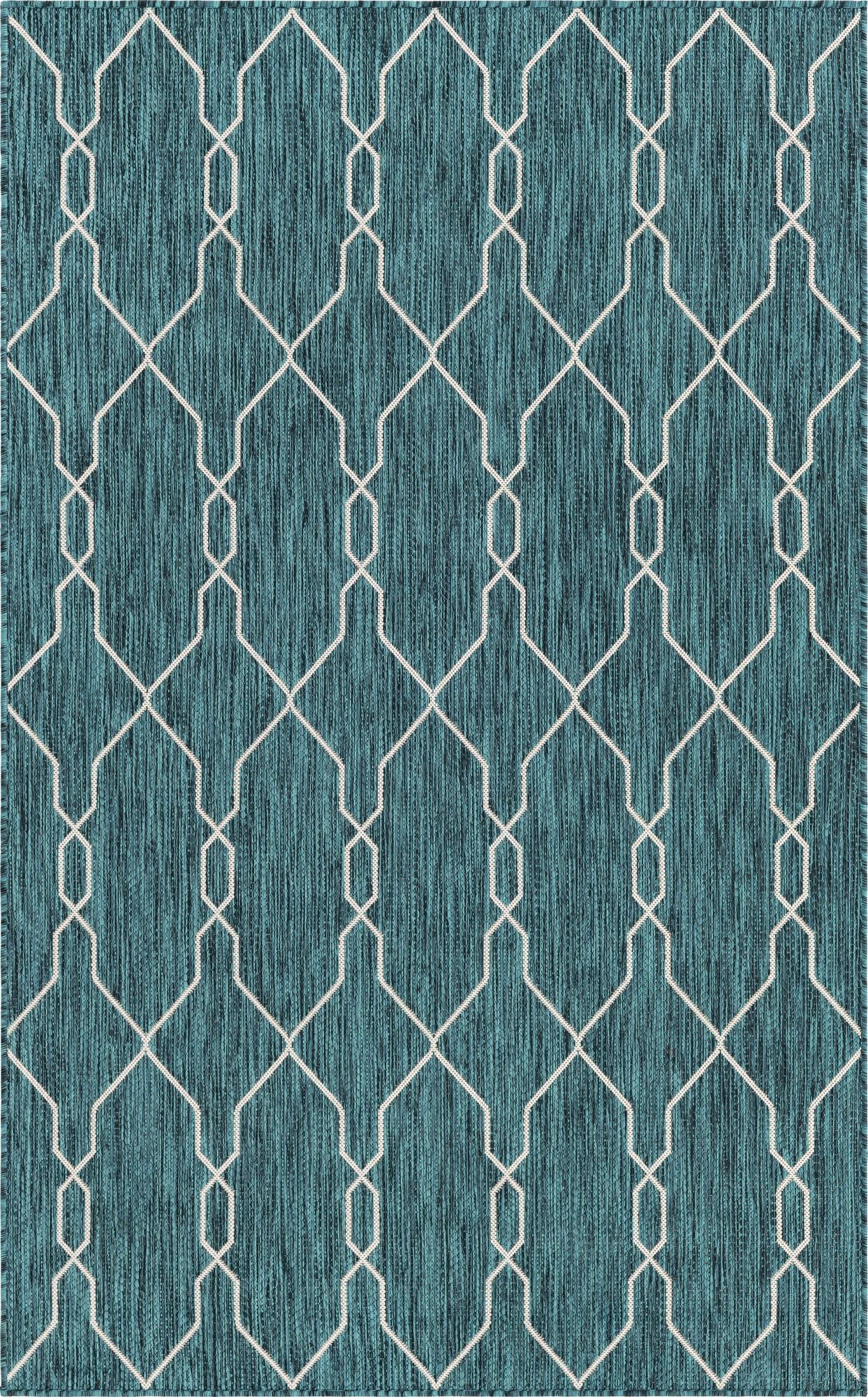5' 3 x 8'  Washable Trellis Indoor / Outdoor Rug