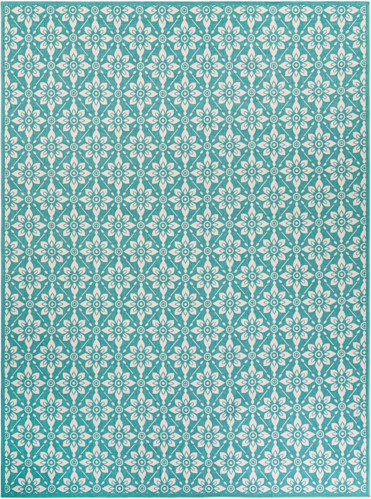 Primary image 9' x 12'  Washable Trellis Indoor / Outdoor Rug