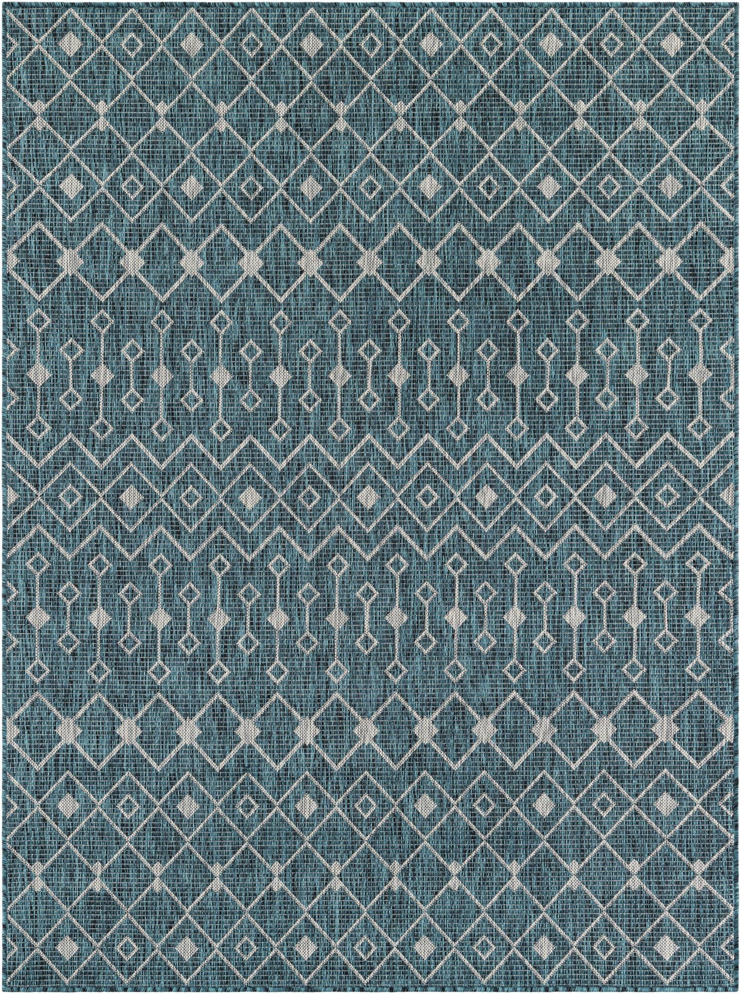 Primary image 5' 3 x 7'  Washable Trellis Indoor / Outdoor Rug