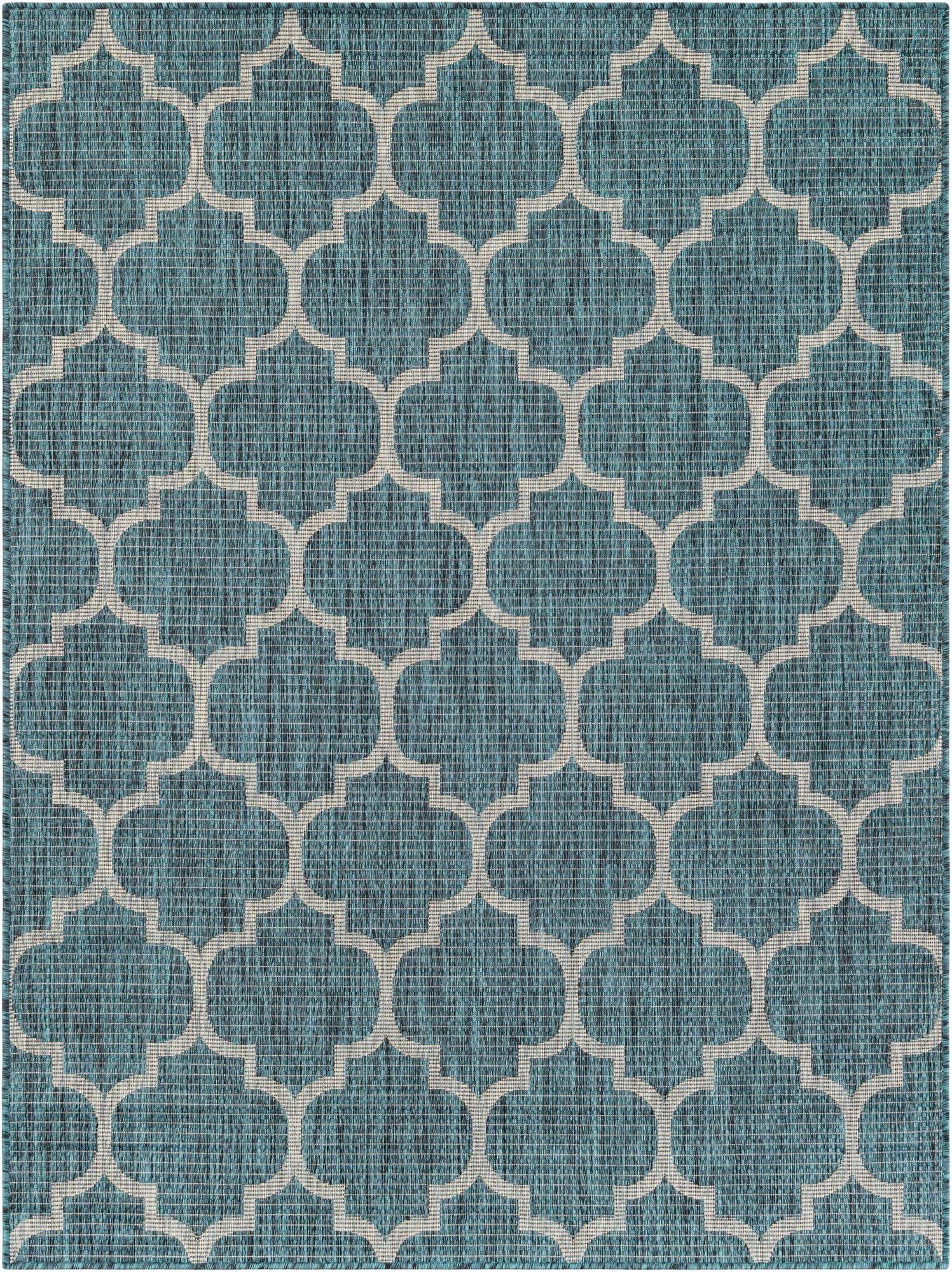 5' 3 x 7'  Washable Trellis Indoor / Outdoor Rug