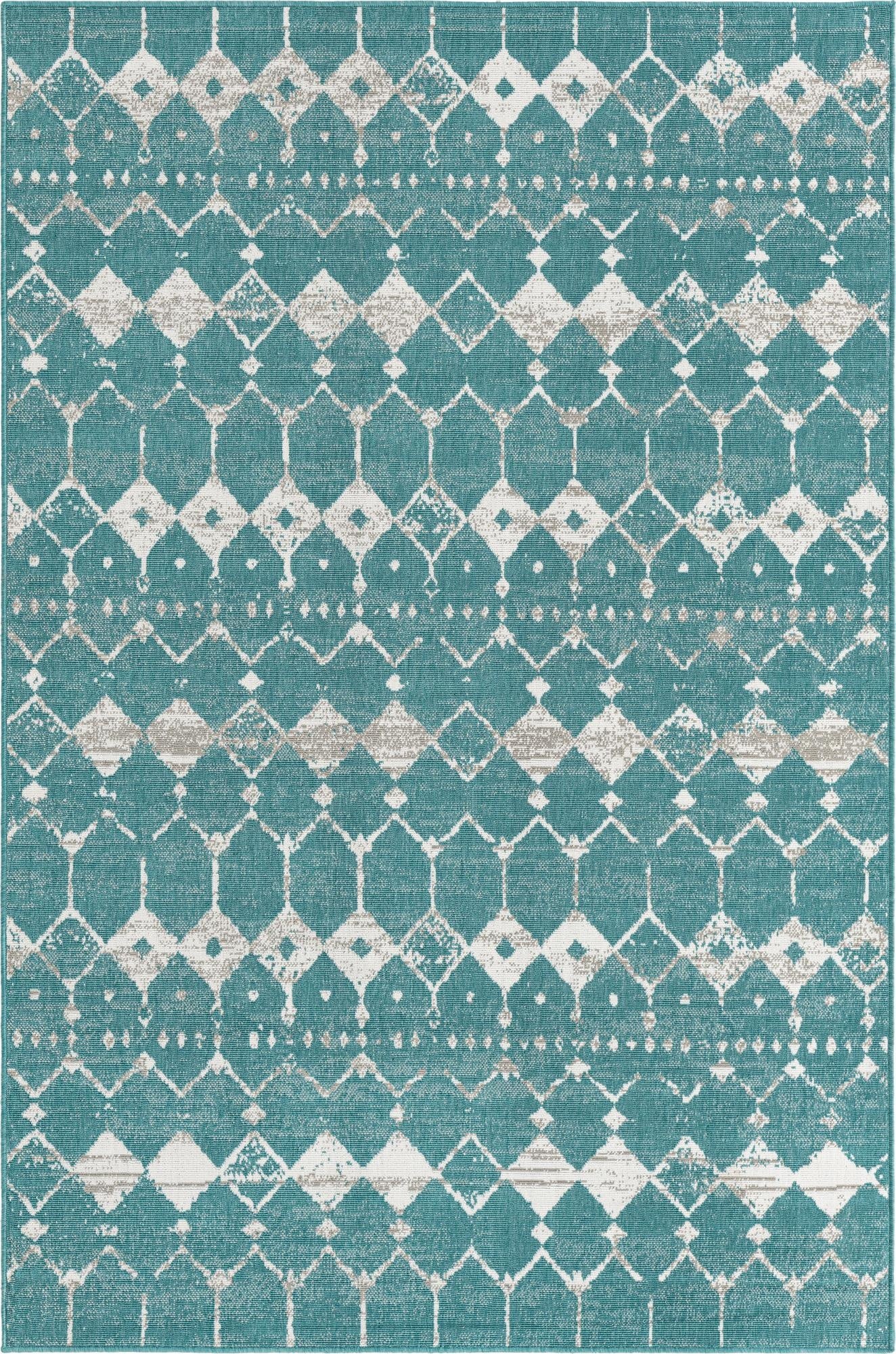6' x 9'  Washable Trellis Indoor / Outdoor Rug