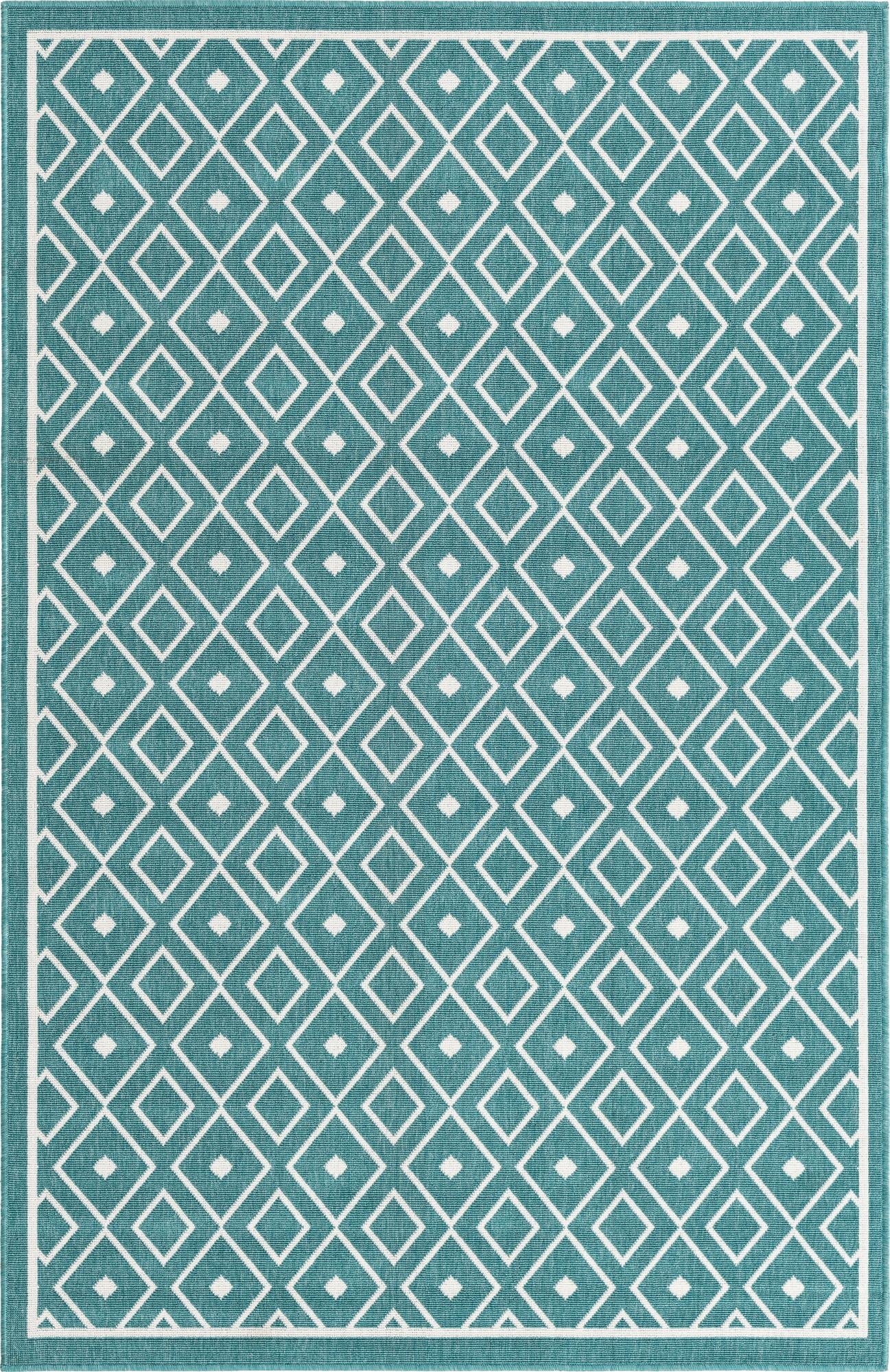 5' 3 x 8'  Washable Trellis Indoor / Outdoor Rug