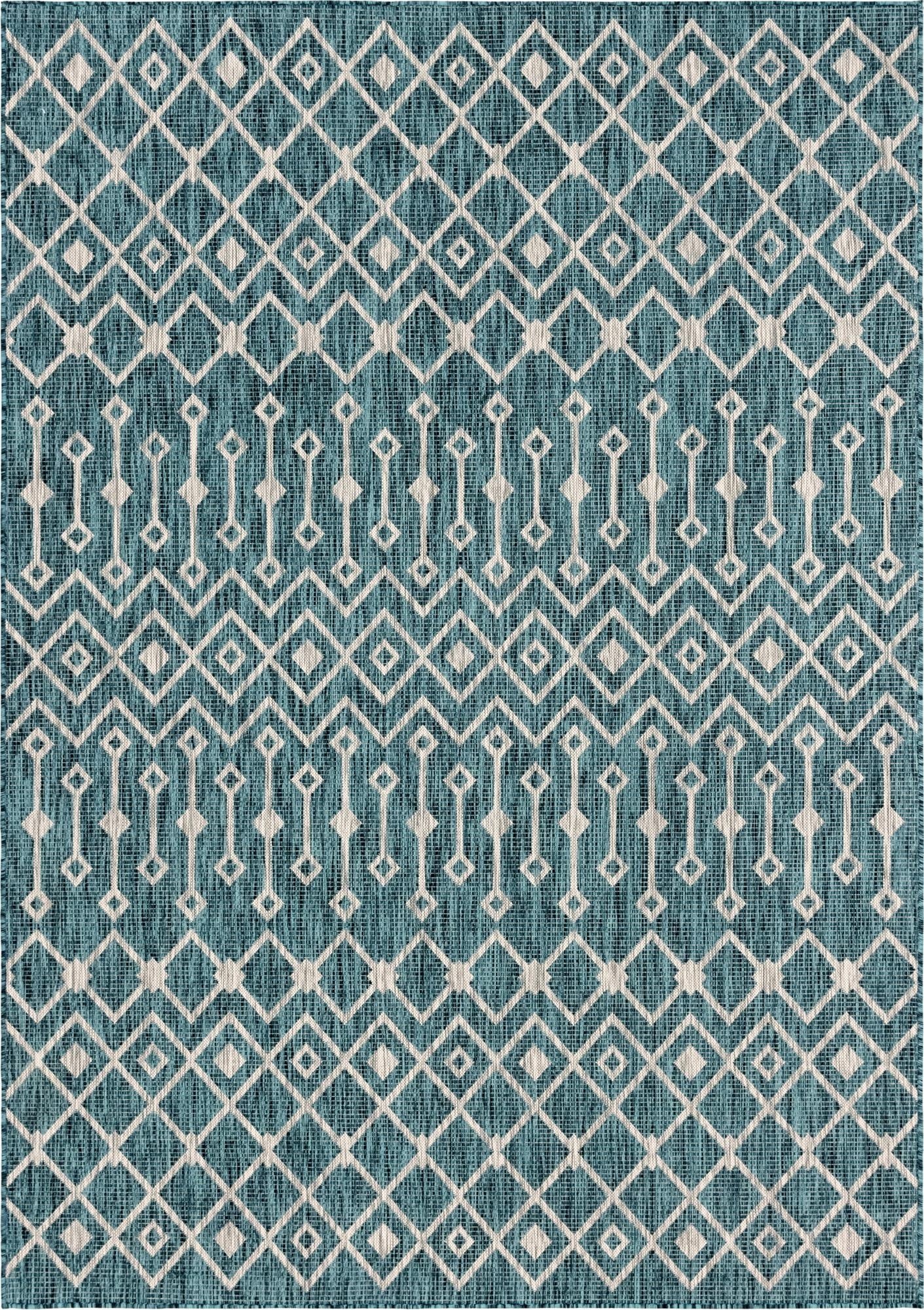 7' x 10'  Washable Trellis Indoor / Outdoor Rug