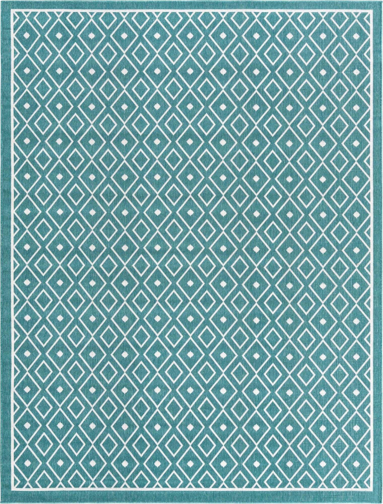 Primary image 7' 10 x 10'  Washable Trellis Indoor / Outdoor Rug