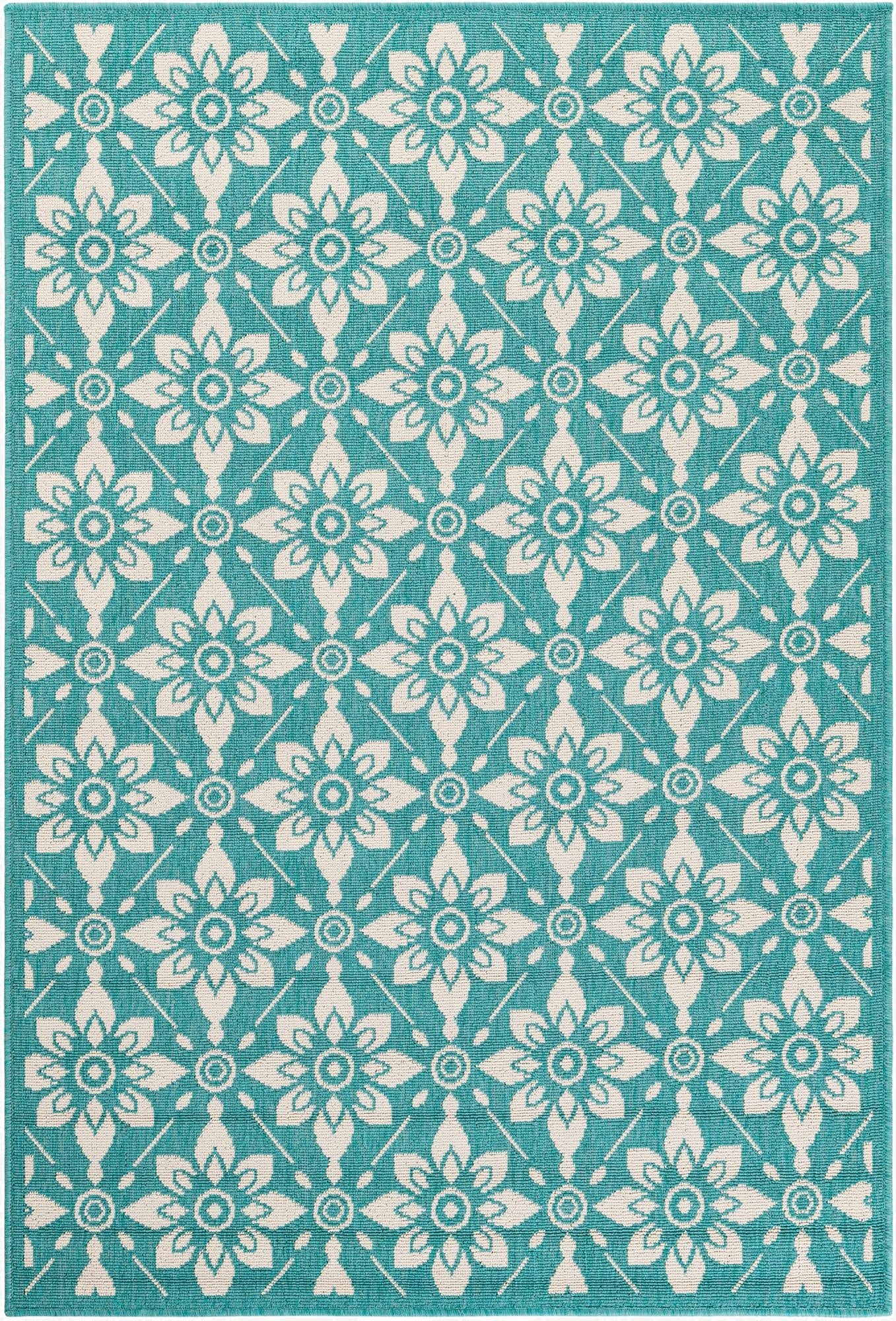 Primary image 4' x 6'  Washable Trellis Indoor / Outdoor Rug